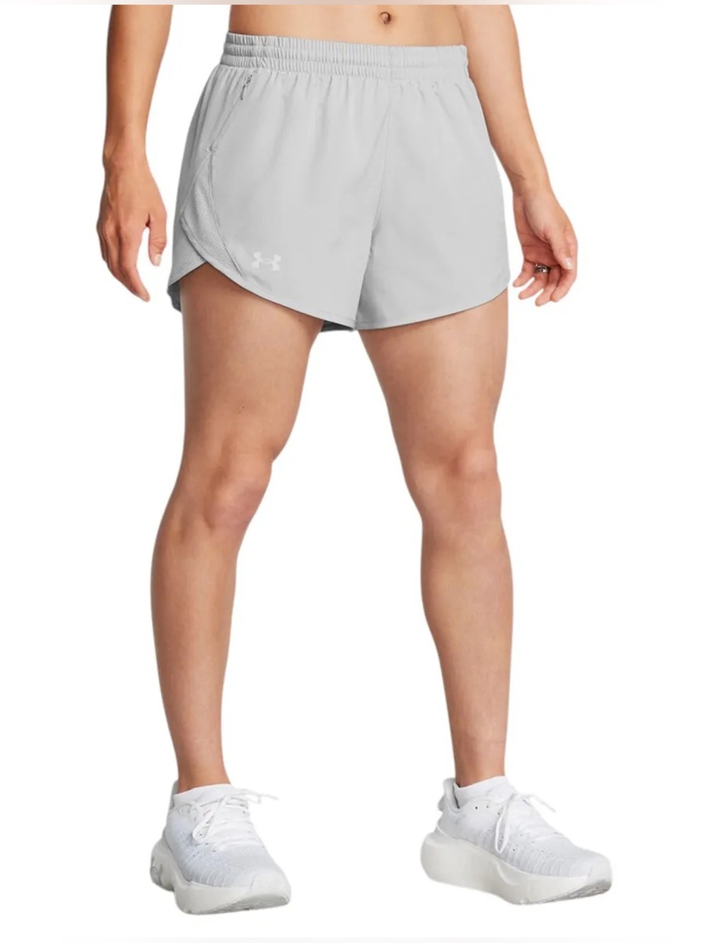 Under Armour Women's Light Gray Athletic Running Shorts Size Small Loose Fit